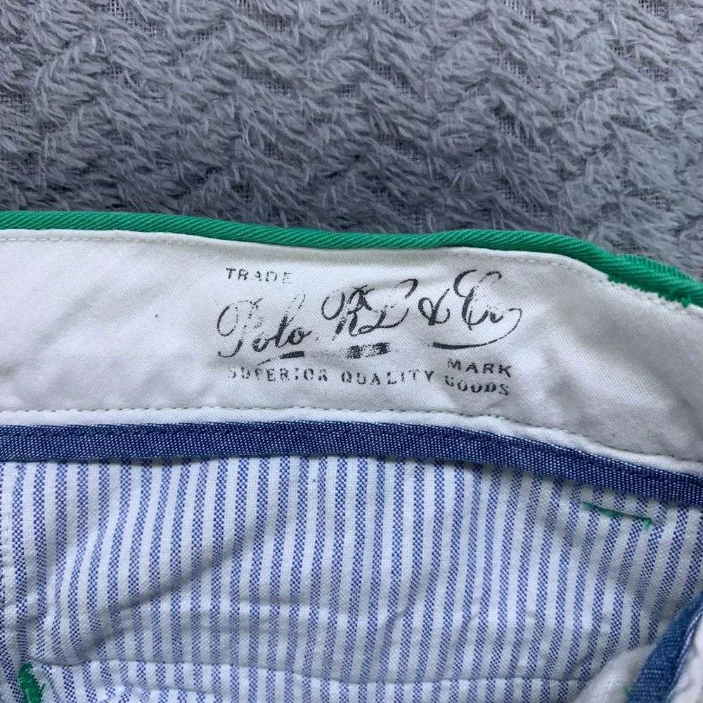 Polo Ralph Lauren Pants Mens 34x32 Green Classic Fit Cotton Chinos Flat Front